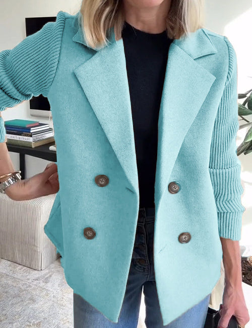 Sasha Casual Blazer Coat Light Blue Women's Coats & Jackets