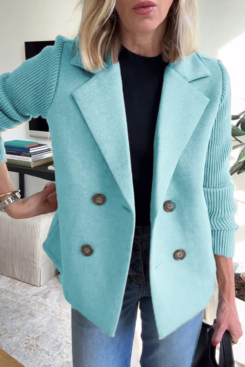 Sasha Casual Blazer Coat Light Blue Women's Coats & Jackets