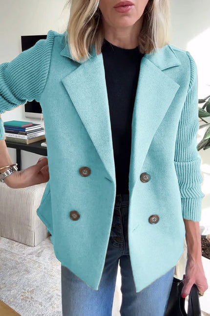 Sasha Casual Blazer Coat Light Blue Women's Coats & Jackets