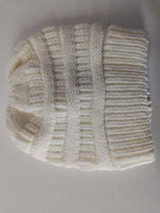 Women’s Mixed-Color Knitted Wool Ponytail Hat Hats