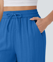 Elegant Linen Wide‑Leg Pants Women Pants