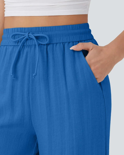 Elegant Linen Wide‑Leg Pants Women Pants
