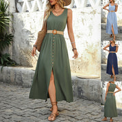 Women's Sleeveless Split Maxi Dress Dresses