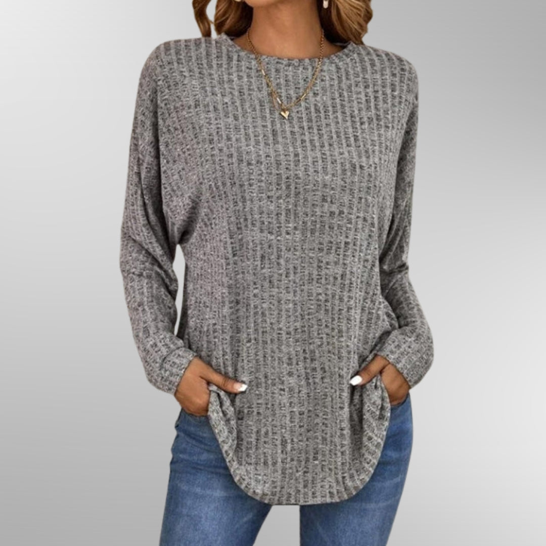 Isabelle Elegant Top - Chic Lightweight Blouse Gray Sweaters