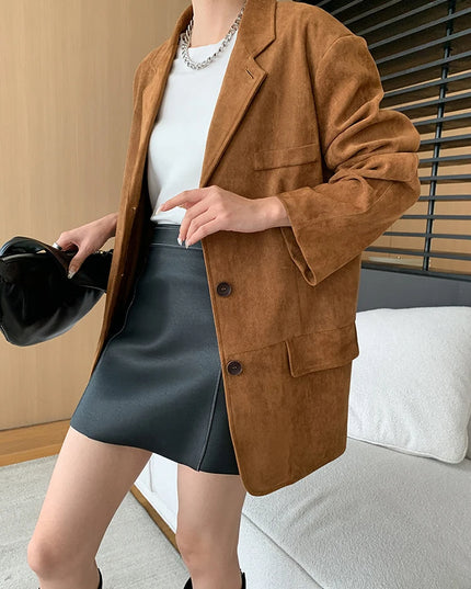 Women Vintage Suede Jackets Jacket