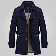 Men's Wool-Blend Trench Coat Dark blue Coat