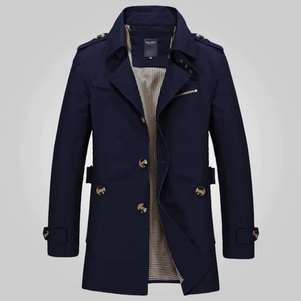Men's Wool-Blend Trench Coat Dark blue Coat