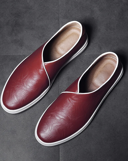 Maverick Leather Loafers Wine Red Men's Loafers