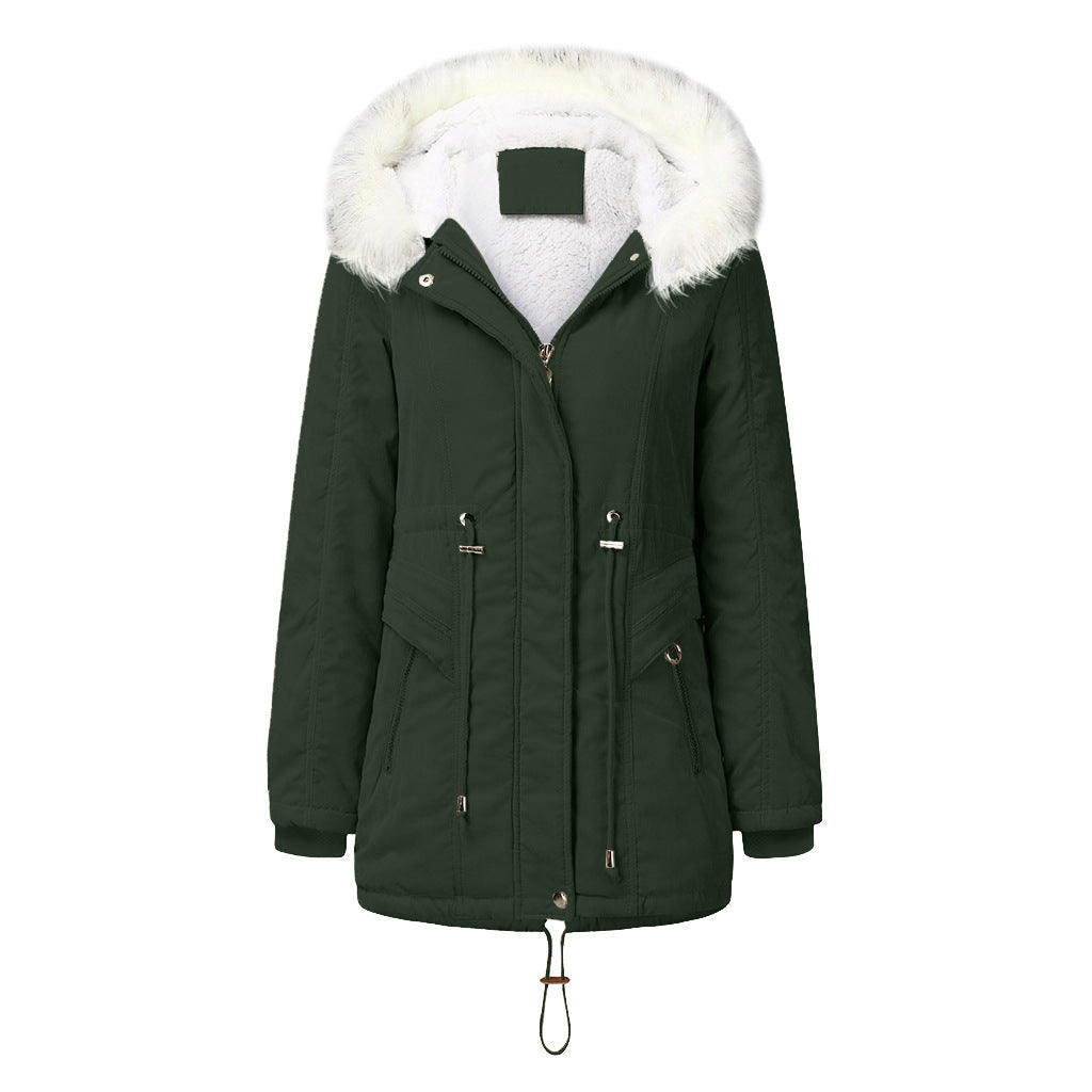 Women's Hooded Winter Jacket XXXL Dark green Jackets