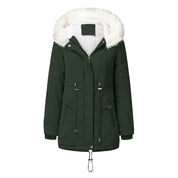 Women's Hooded Winter Jacket XXXL Dark green Jackets