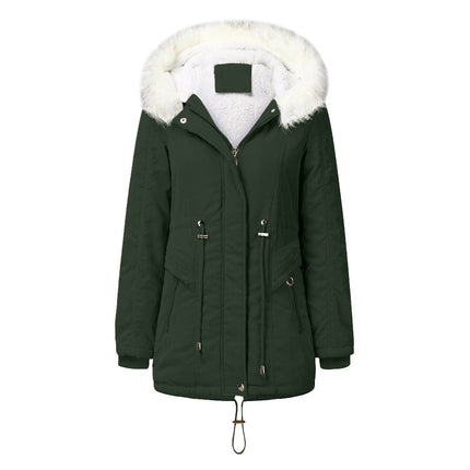 Women's Hooded Winter Jacket XXXL Dark green Jackets