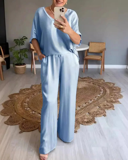Summer Short-sleeved T-shirt Two-piece Set For Women Outfit Sets