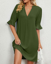 Tracy™ | Elegant Dress Green Dresses