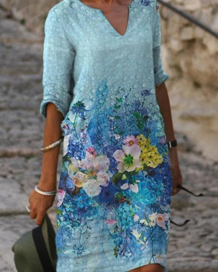 Flora™ - Charming floral linen dress for women 03 Dress