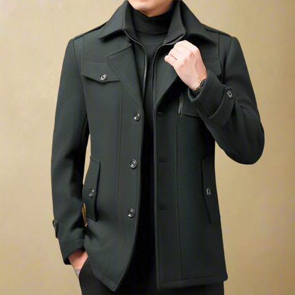 Massimo Adriano Trench Coat Black British Coat