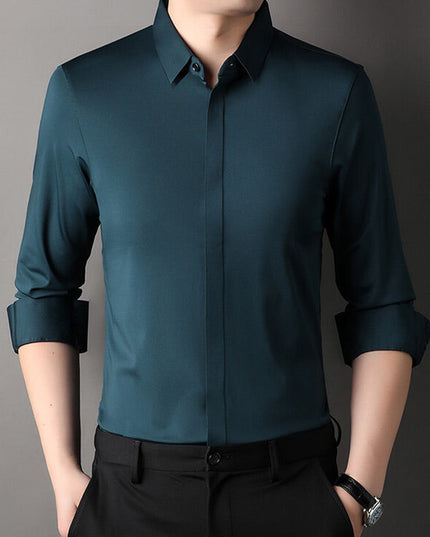 Edward | Premium Stretch-Fit Shirt Green Men Shirts