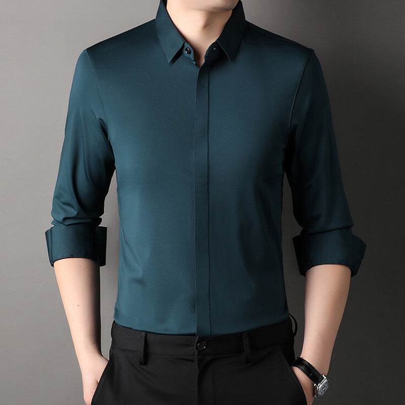 Edward | Premium Stretch-Fit Shirt Green Men Shirts