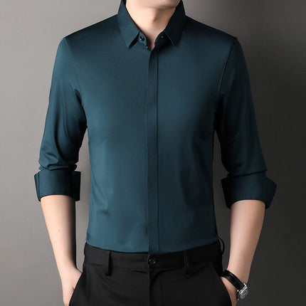 Edward | Premium Stretch-Fit Shirt Green Men Shirts