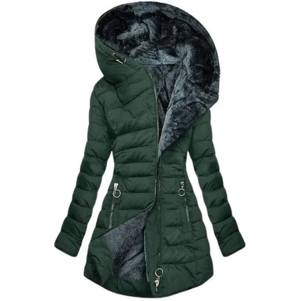 Warm Plush Coat Dark Green