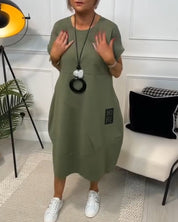 Ivy | Stylish Short-Sleeve Casual Dress - OKOHOKO™ FASHION