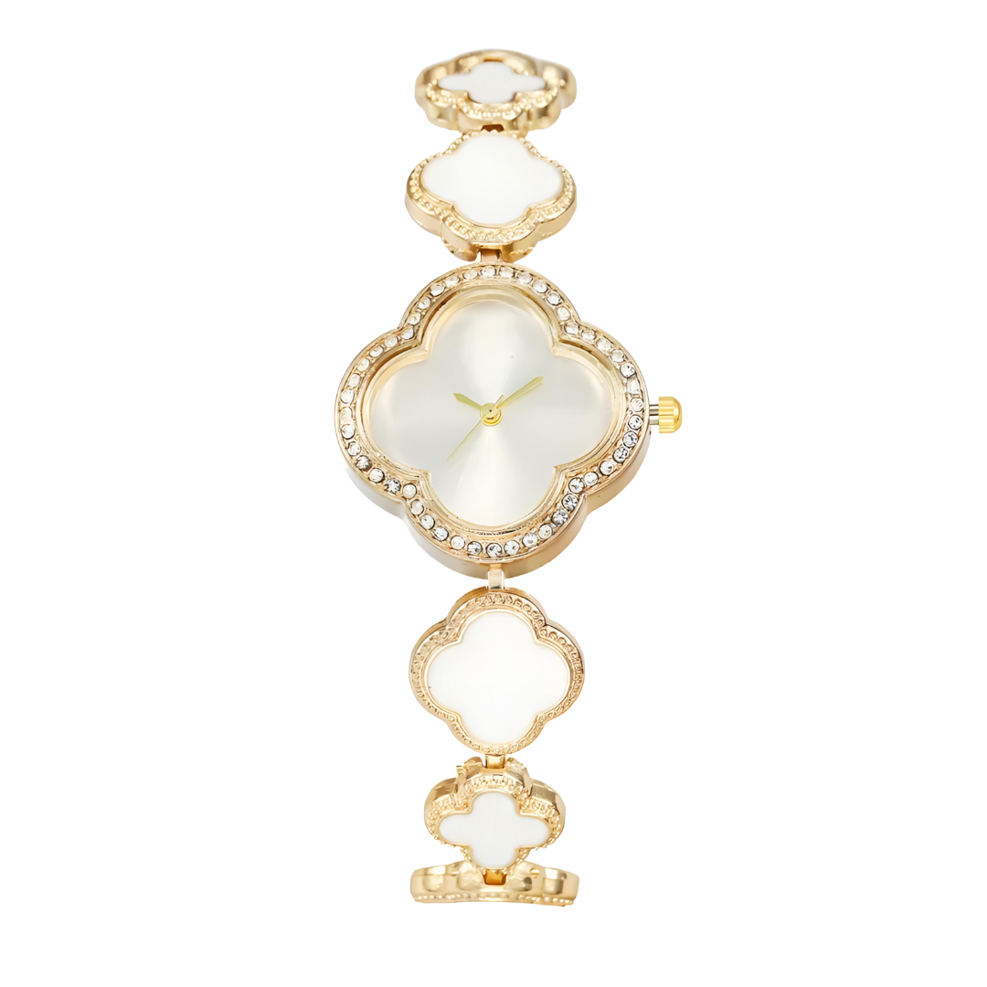 Lucky Clover Sparkle Watch Pearl White Bracelets
