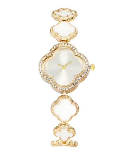 Lucky Clover Sparkle Watch Pearl White Bracelets