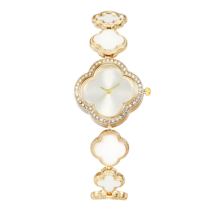 Lucky Clover Sparkle Watch Pearl White Bracelets