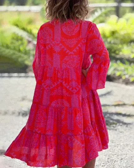 Amelia Boho Cotton Dress – Flowy Summer Midi with Ruffle Dresses