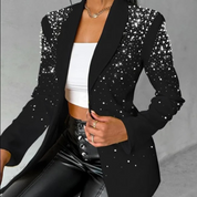 Women's Pearl-Embellished Tailored Blazer Black Blazer