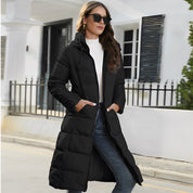 Women's Slim Fit Cotton Padded Jacket Black Cotton Padded Jacket