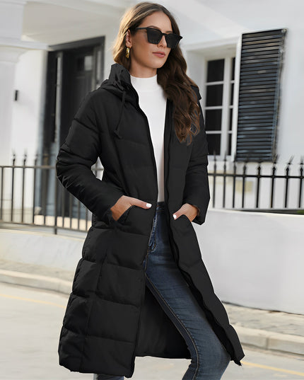 Women's Slim Fit Cotton Padded Jacket Black Cotton Padded Jacket