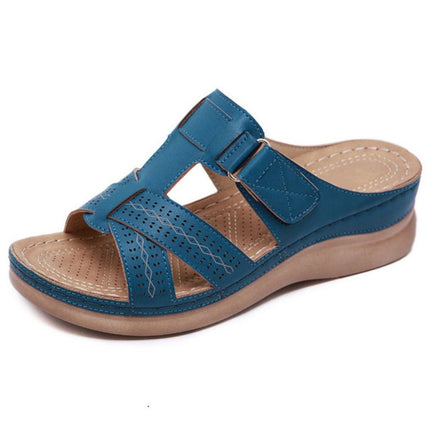 Leather Orthopedic Sandals Blue Orthopedic Sandals