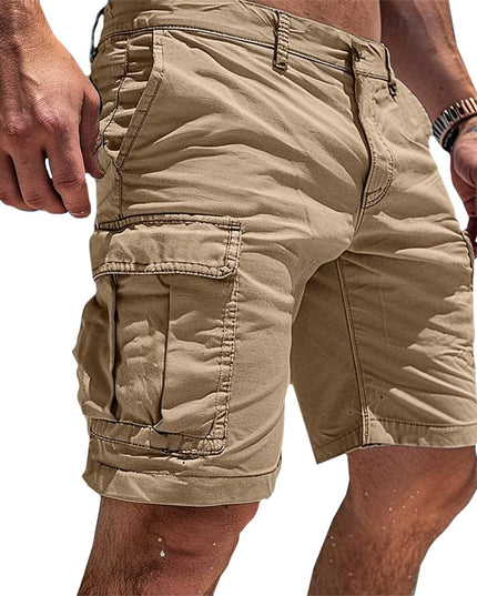 Men's Cargo Short Pants Made from High-Quality Cotton Beige Men Shorts