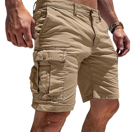 Men's Cargo Short Pants Made from High-Quality Cotton Beige Men Shorts
