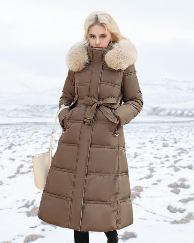 Luxurious Winter Jacket for Women Coffee khaki jacket