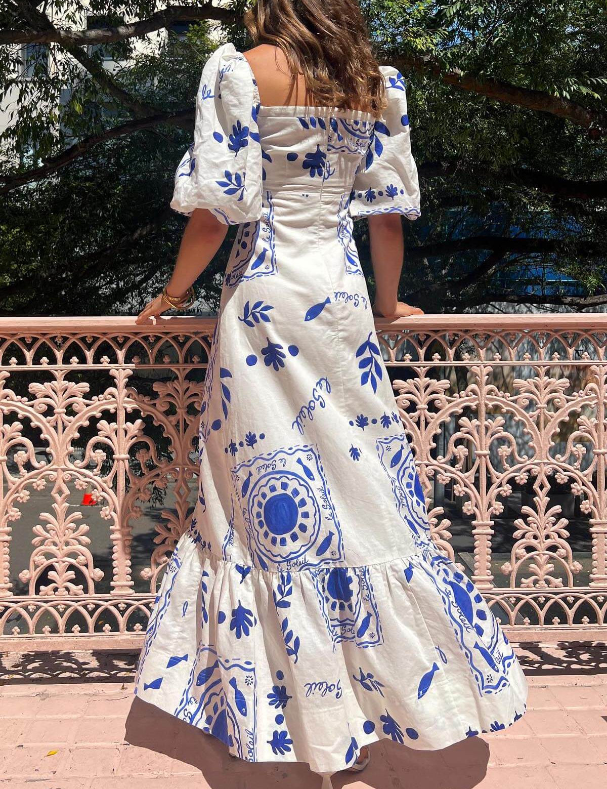 Puff Sleeve Vacation Midi Dress Dresses