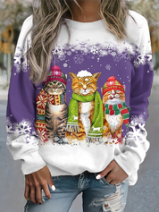 Cat Print Winter Sweatshirt - OKOHOKO™ FASHION