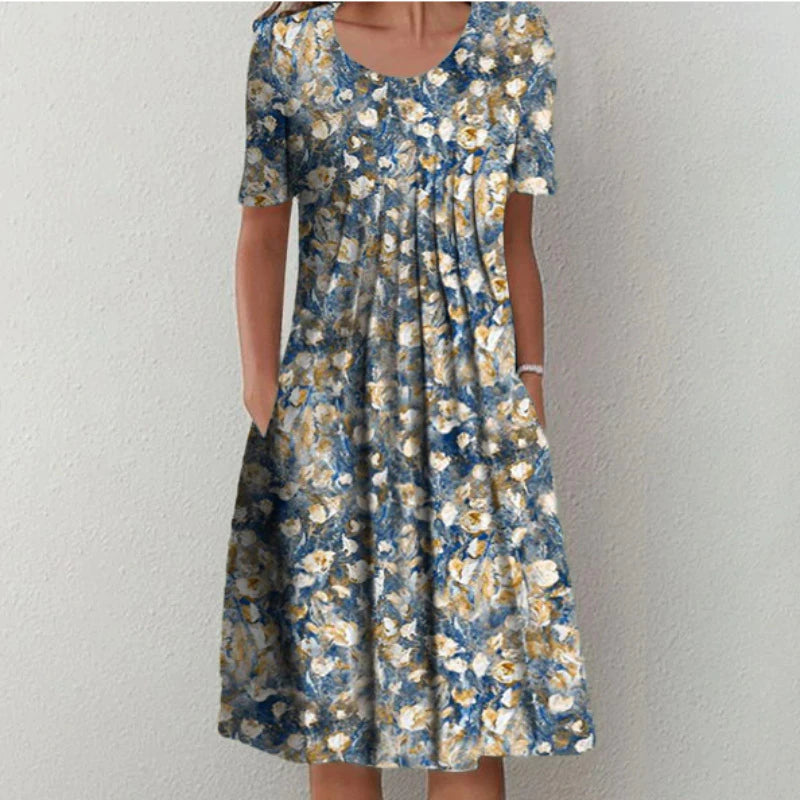 Harper | Elegant Dress Light Blue Floral Dresses