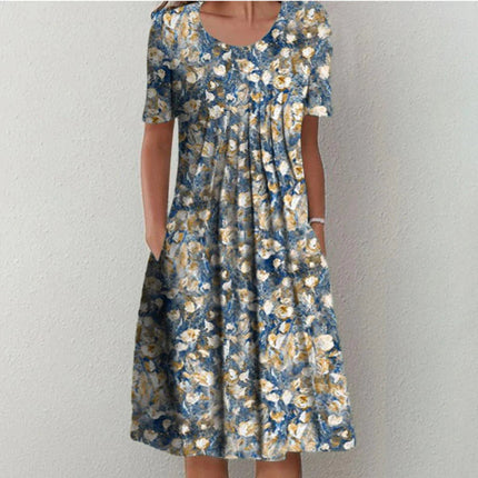 Harper | Elegant Dress Light Blue Floral Dresses