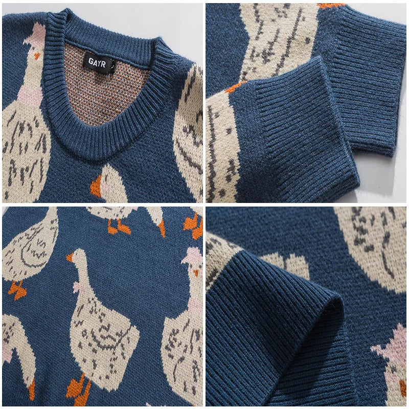 Cozy Goose Print Sweater Sweaters