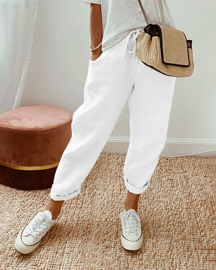 Bali - Elegant Cotton Pants White Pants