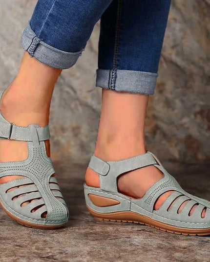 Woman Summer Vintage Orthopedic PU Leather Sandals Shoes & Sandals