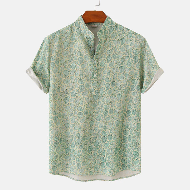Men's Casual Shirt with Unique Design Green Shirts
