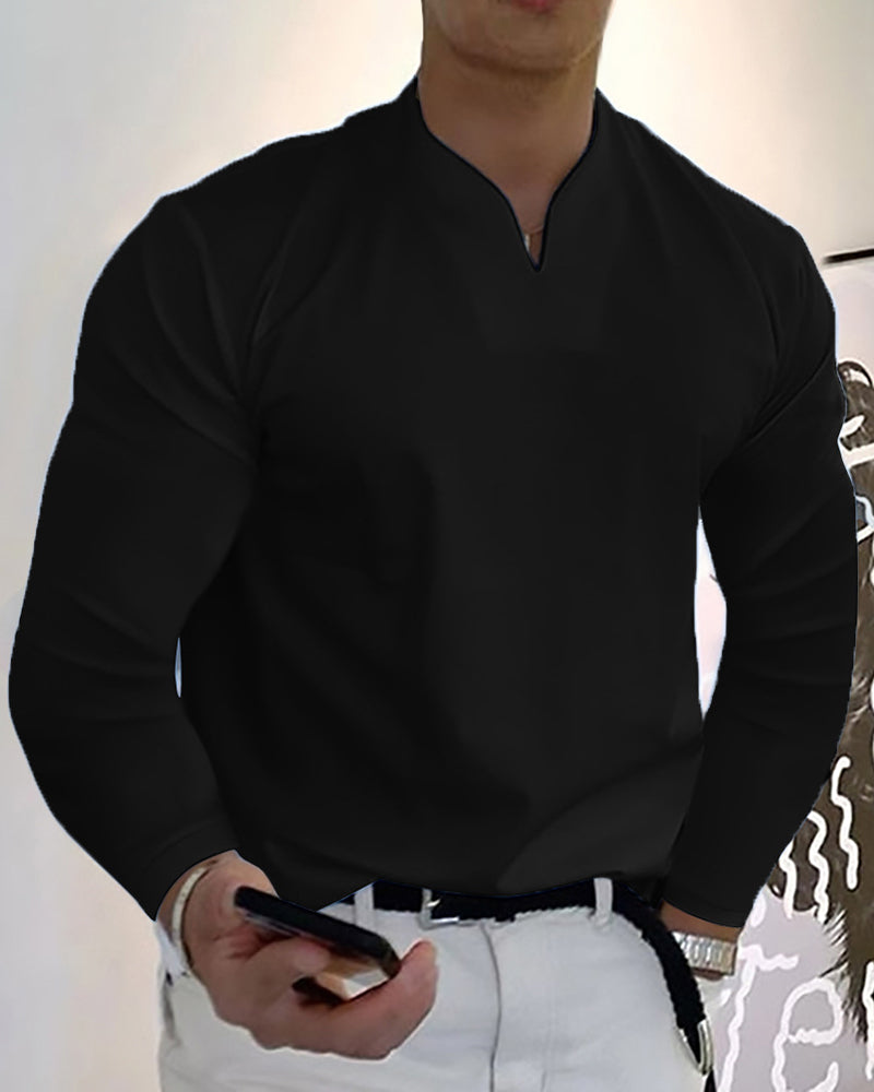 Men's Stylish Long-Sleeve V-Neck T-Shirt - OKOHOKO™ FASHION