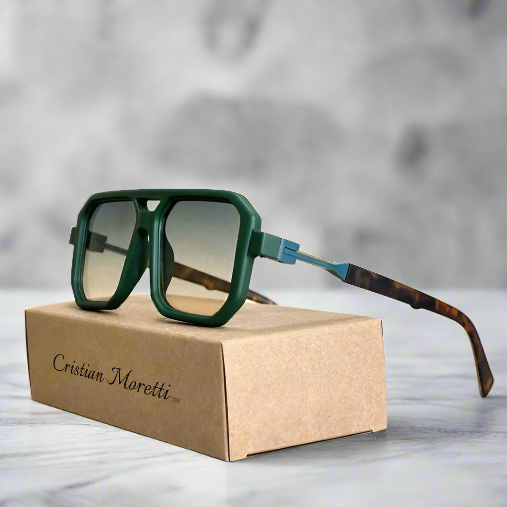 Chicago Sunglasses – Bold & Lightweight UV400 Unisex Eyewear Green Sunglasses