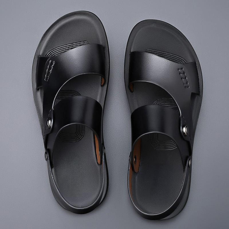 Marlow™ Leather Block-Heel Slide Sandals Black Sandals