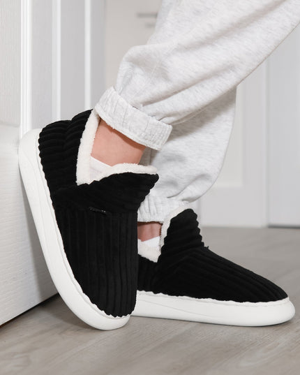 The Original Cozy Fuzzy Slippers Black Slippers