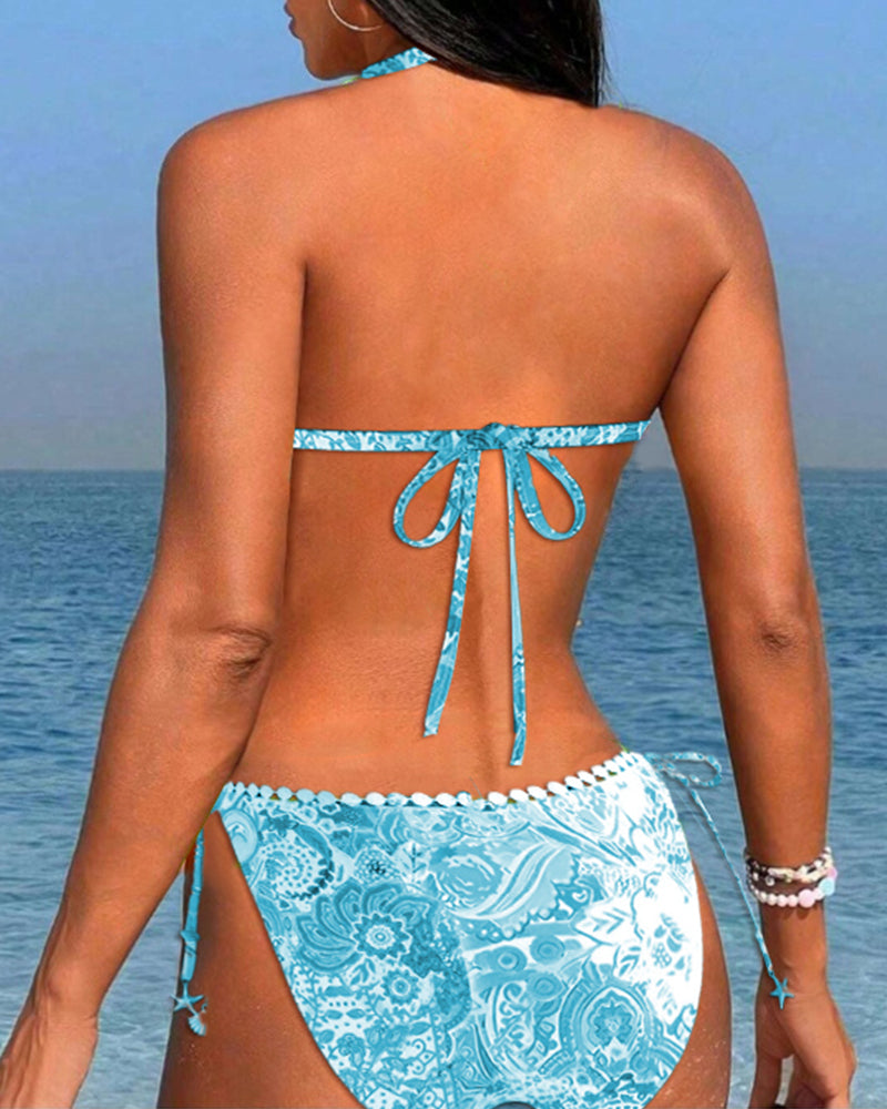 Amara | Colourful Patchwork Triangle Bikini Set TOP