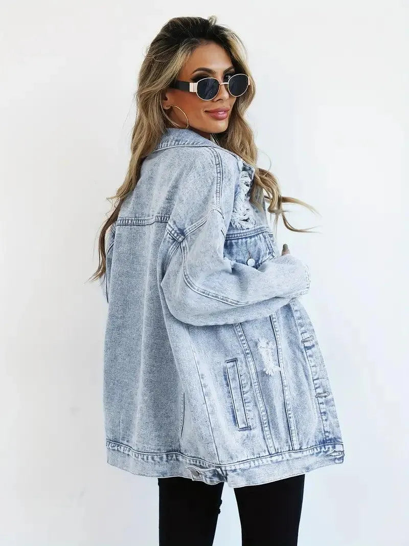 Oversized Denim Jacket Women – Olivia Trendy Jacket Women's Jacket