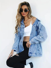 Oversized Denim Jacket Women – Olivia Trendy Jacket Women's Jacket